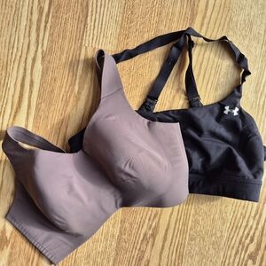 Knix Purple CATALYST BRA & Under Armour Black X2 Sports Bras